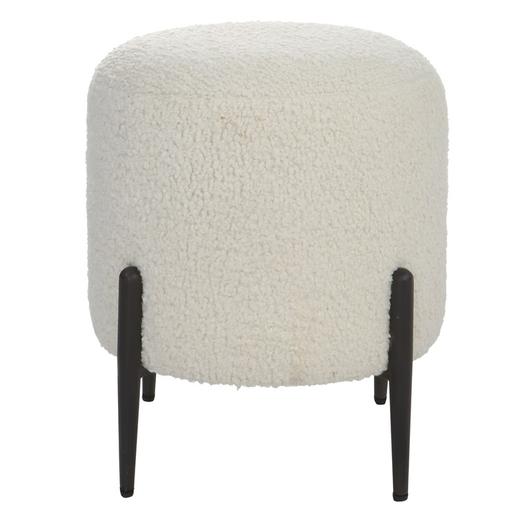 Arles White Shearling Ottoman by Uttermost