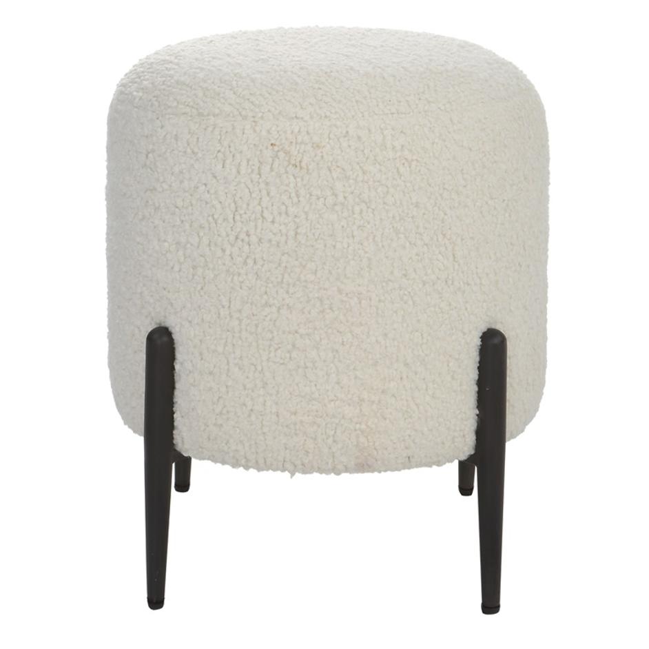 Arles White Shearling Ottoman by Uttermost