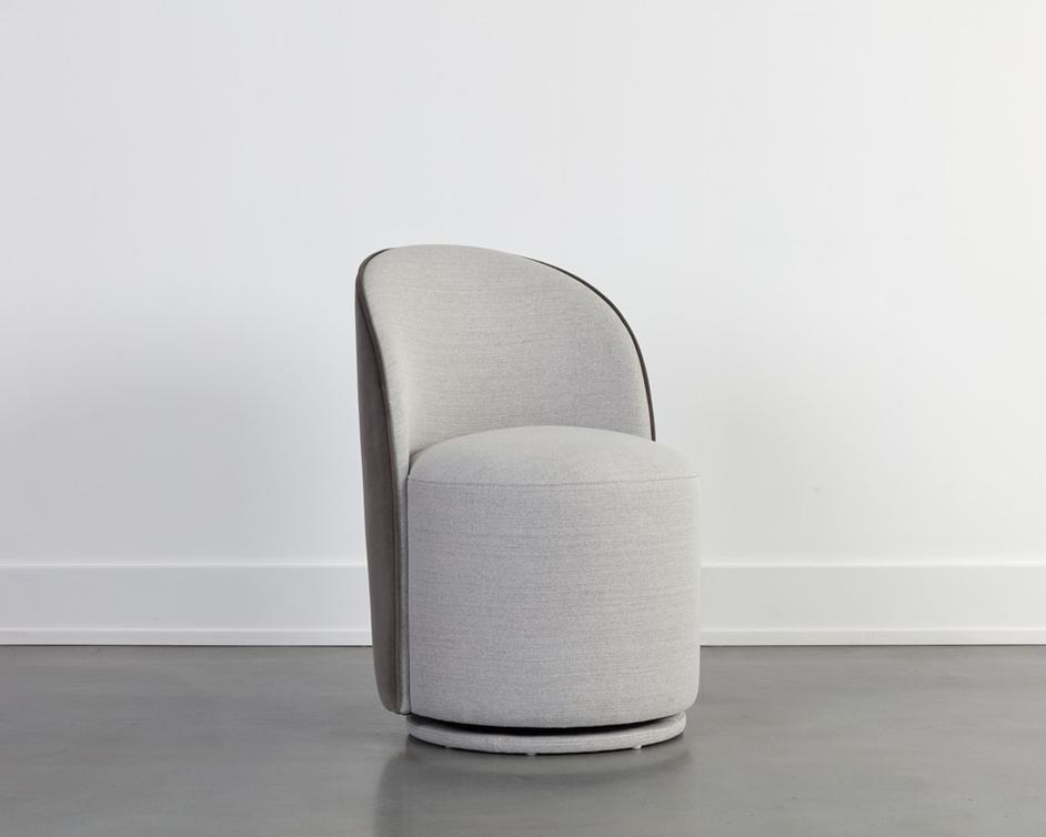 CAVOLI SWIVEL DINING CHAIR - MINA LIGHT GREY / MEG ASH by Sunpan