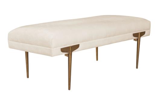 Brno White Waived Velvet Bench by tov furniture