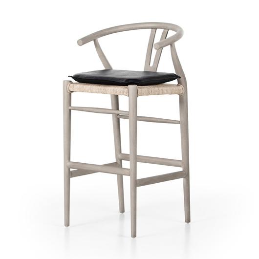 Muestra Stool W Cushion In Wht Grey In Bar by FOUR HANDS