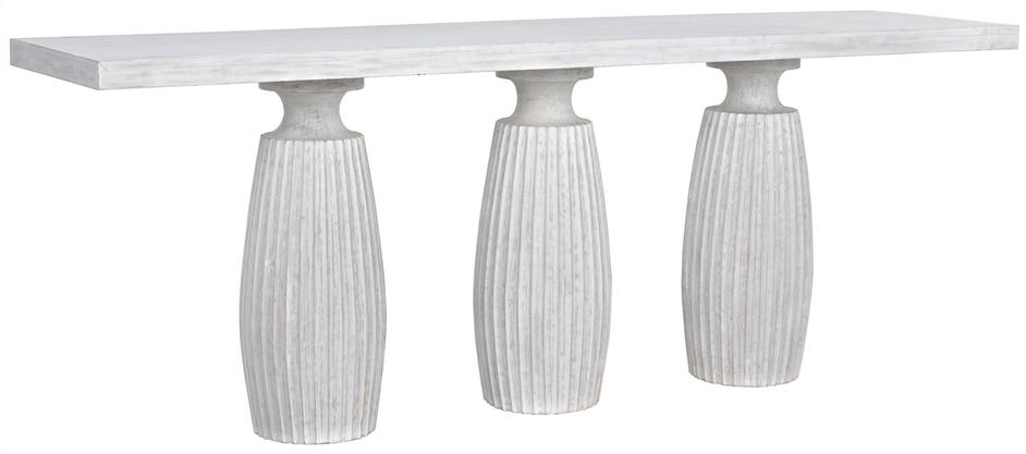 Evelyn Console in White Wash Mahogany and Veneer by Noir Furniture