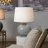 Heirloom Glass Table Lamp with Linen Shade by Jamie Young