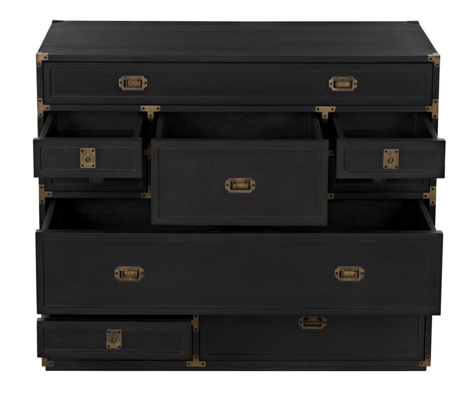 Charles Chest in Pale Mahogany with Brass Handles by Noir Furniture