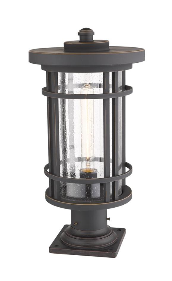 Jordan 1 Light Outdoor Pier Mounted Fixture in Oil Rubbed Bronze Finish by Z-Lite