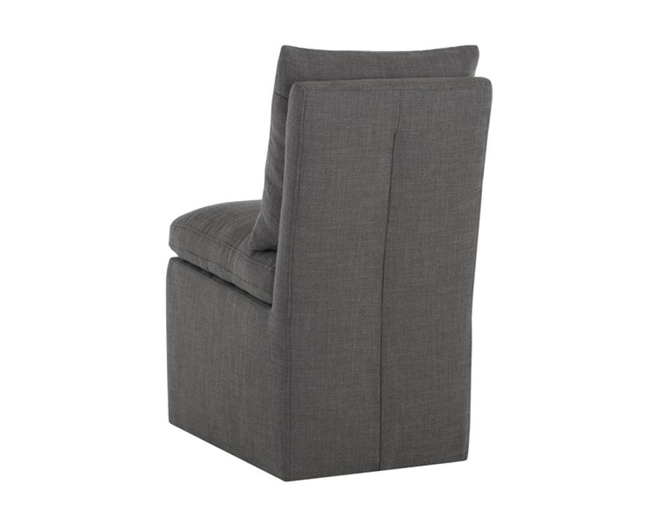 GLENROSE WHEELED DINING CHAIR - EFFIE SMOKE by Sunpan