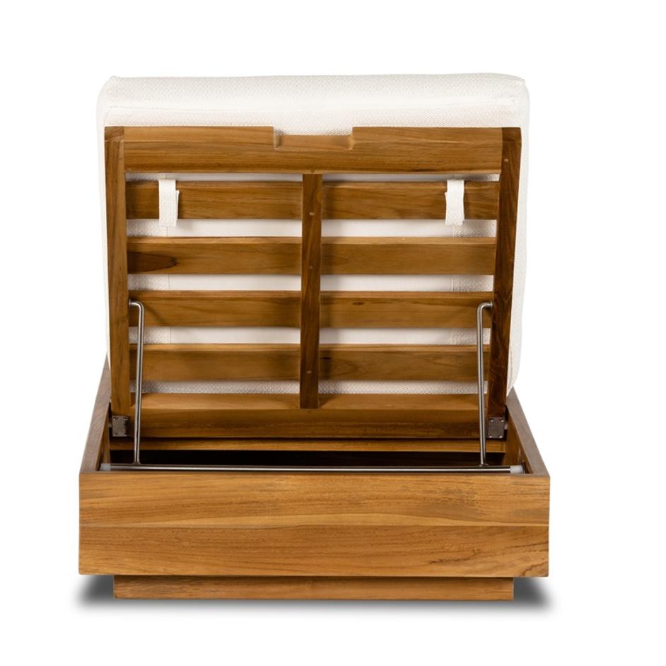 Kinta Outdoor Chaise Lounge In Natural Teak by FOUR HANDS