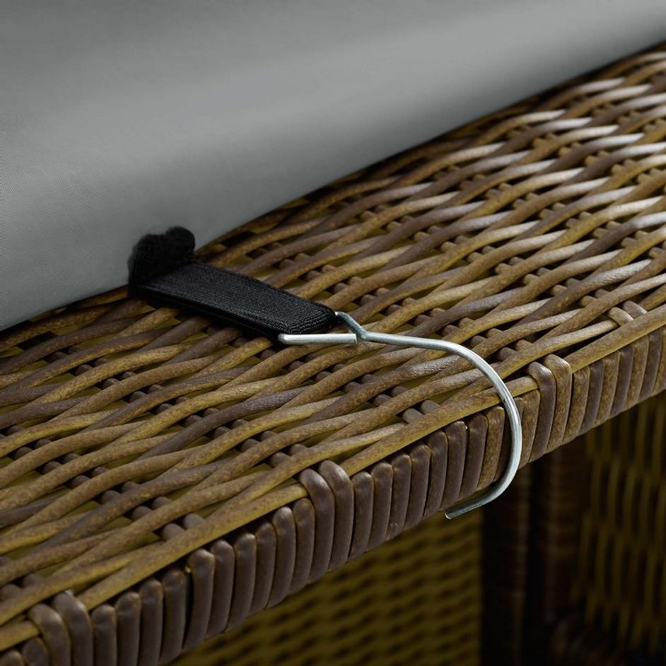 Catarino Convene / Sojourn / Summon Ottoman And Side Table Outdoor Patio Furniture Cover In Gray by Modway Furniture