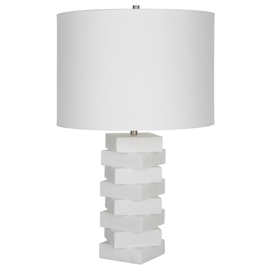 Ascent White Geometric Table Lamp by Uttermost
