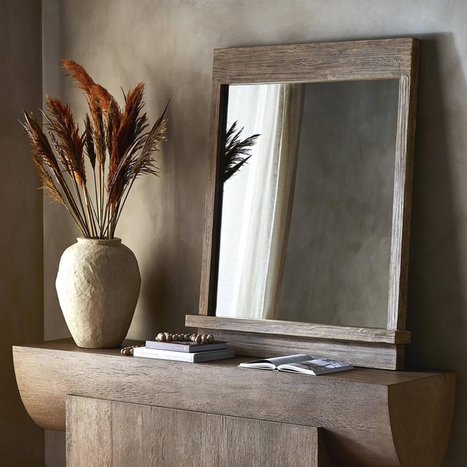 Ledge Wall Mirror - Distressed Light Pine by Four Hands