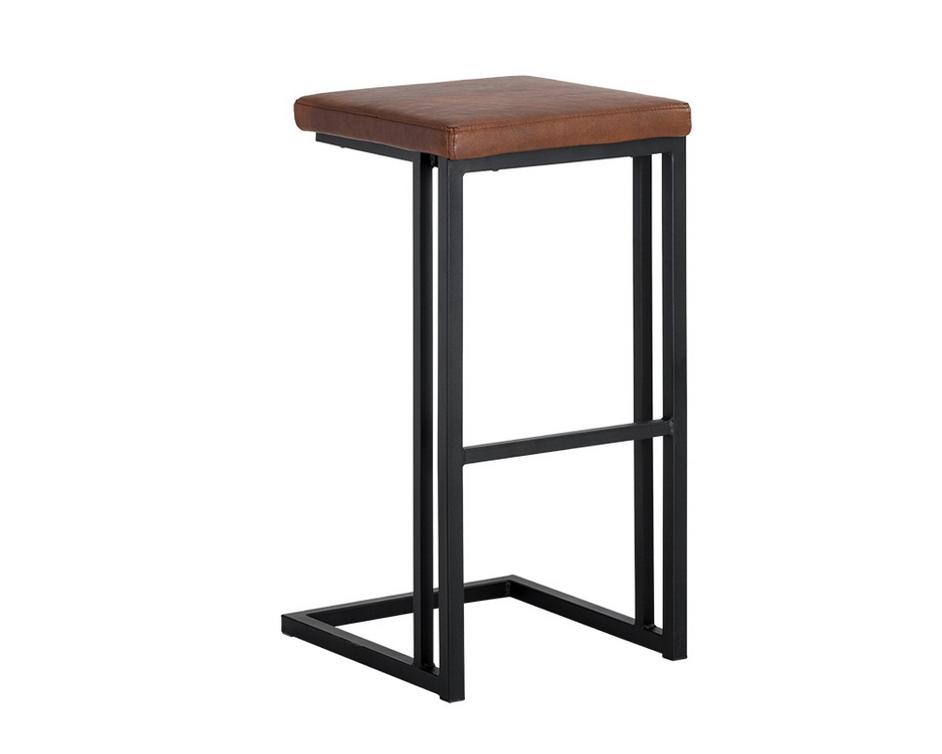 Boone Barstool - Black - Bravo Cognac by Sunpan