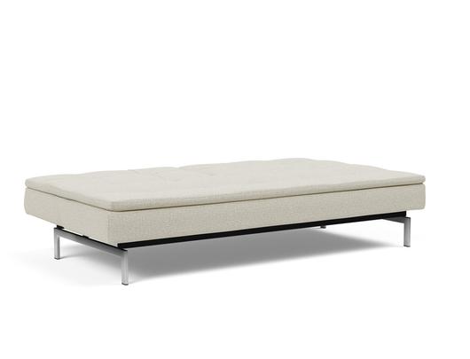 DUBLEXO SLEEPER SOFA in MIXED DANCE NATURAL FABRIC WITH Stainless Steel LEGS 527 by INNOVATION USA