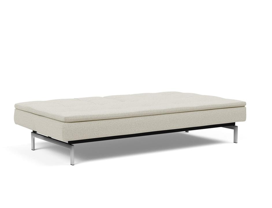 DUBLEXO SLEEPER SOFA in MIXED DANCE NATURAL FABRIC WITH Stainless Steel LEGS 527 by INNOVATION USA