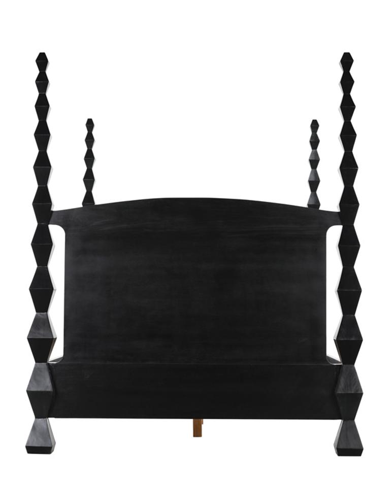 Brancusi Bed, Queen, Hand Rubbed Black by Noir Furniture
