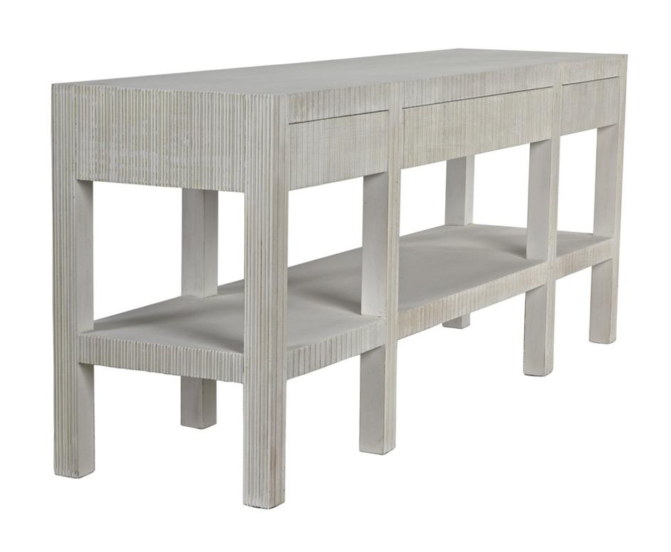 Conrad Mahogany and Veneer Console in White Wash Finish by Noir Furniture