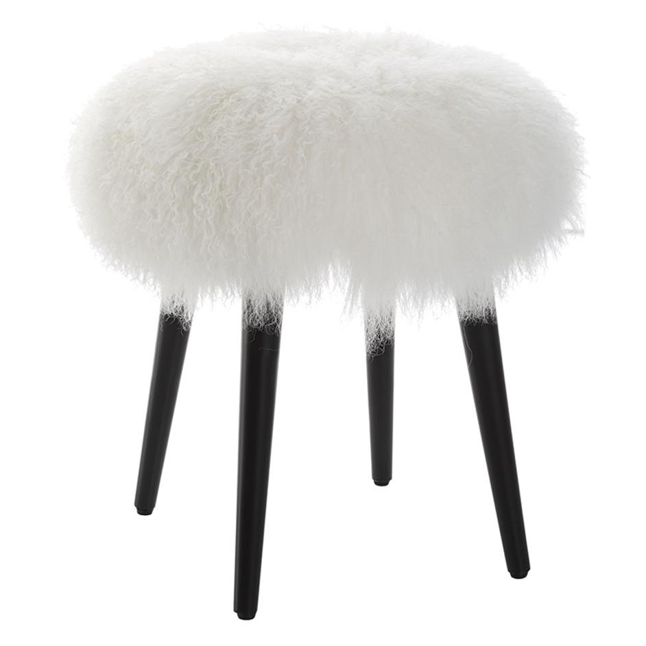 Wooly Sheepskin Accent Stool by Uttermost