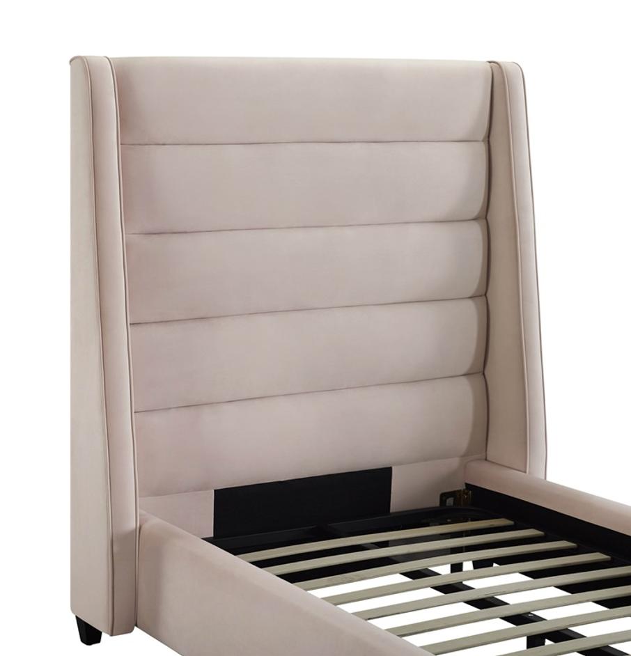 Koah Blush Velvet Bed in Twin by tov furniture