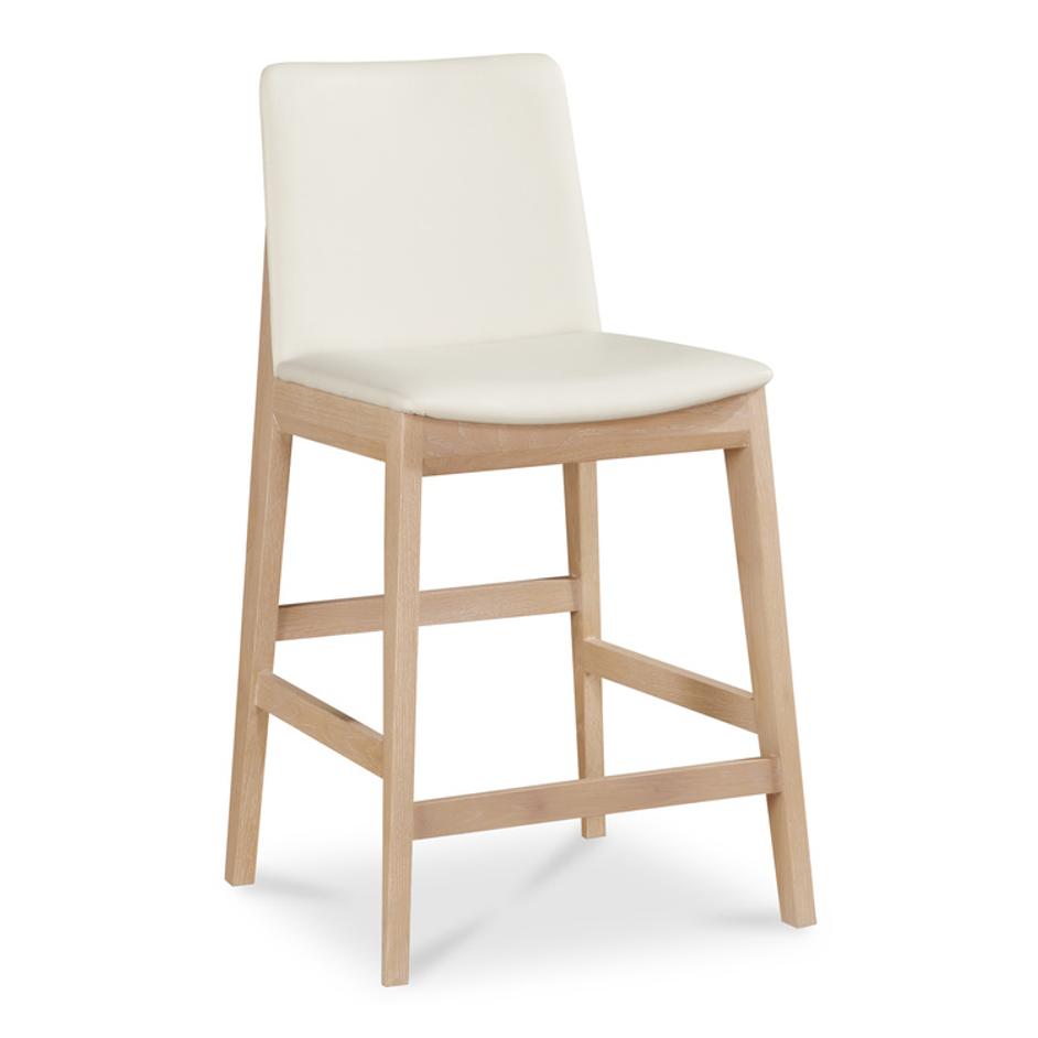 Deco Oak Counter Stool White PVC by Moes Home