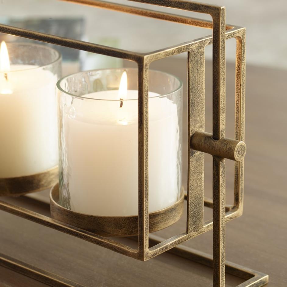 Wenman Gold Triple Candleholder by Uttermost