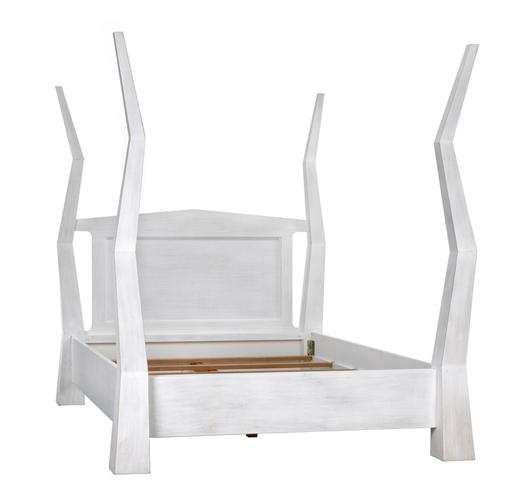 Patras Queen Bed in White Wash Mahogany by Noir Furniture