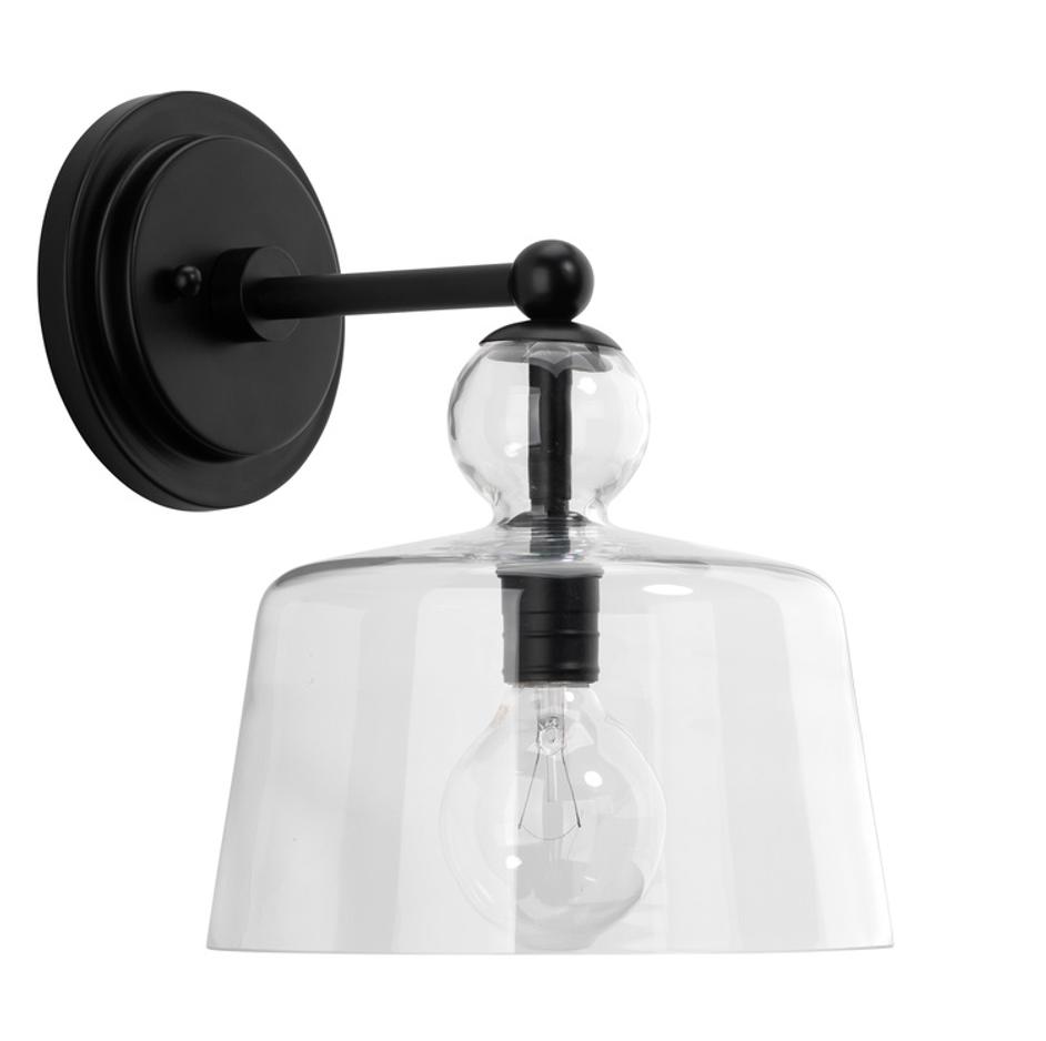 Hudson Glass Wall Sconce, Black by Jamie Young
