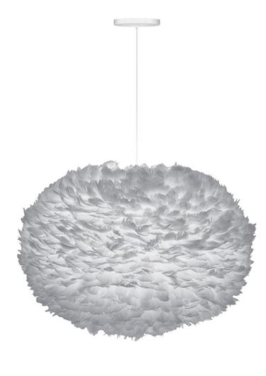 Eos XL Hardwired Pendant in Grey with White Cord by UMAGE