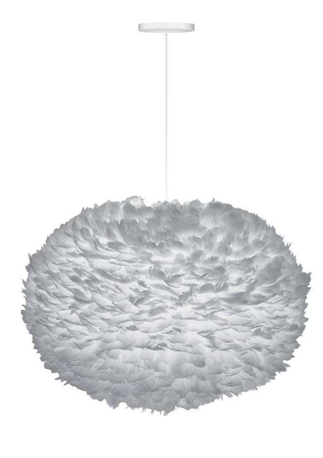 Eos XL Hardwired Pendant in Grey with White Cord by UMAGE