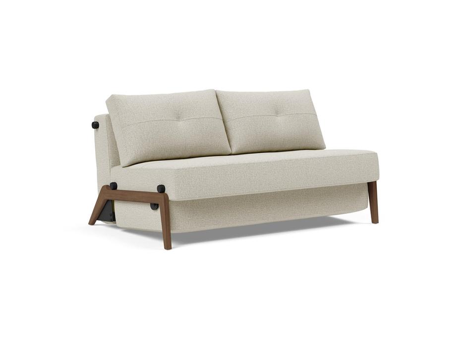 CUBED FULL SOFA BED in MIXED DANCE NATURAL FABRIC WITH Dark Wood LEGS 527 by INNOVATION USA