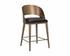 DEZIRAE COUNTER STOOL - ANTIQUE BRASS - CHARCOAL BLACK LEATHER by Sunpan