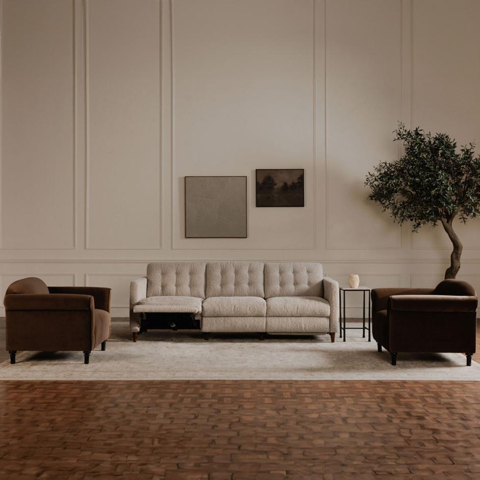 Bridgers Power Recliner Sofa Warm Grey by Moes Home