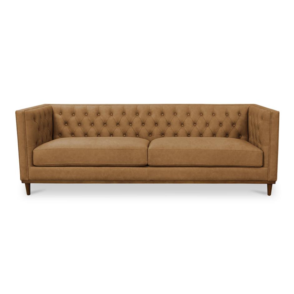 Fielder Sofa Tan Leather by Moes Home