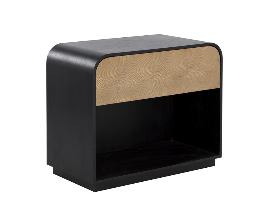 ALGARVE NIGHTSTAND - BLACK / CHAMPAGNE GOLD by Sunpan