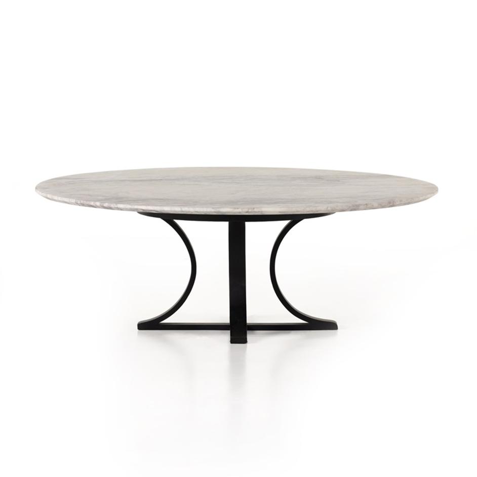 Gage Coffee Table In Polished White Marble by FOUR HANDS