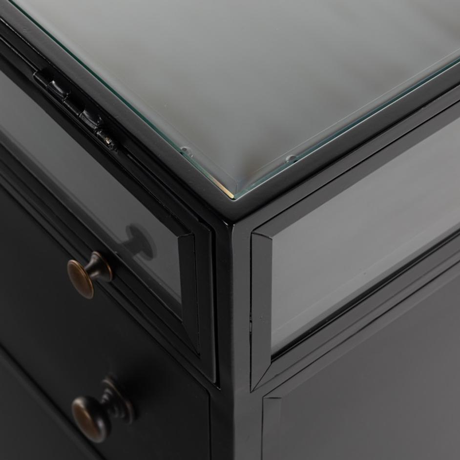 Shadow Box Nightstand In Black by FOUR HANDS