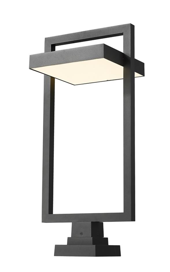 Luttrel 1 Light Outdoor Pier Mounted Fixture in Black Finish by Z-Lite