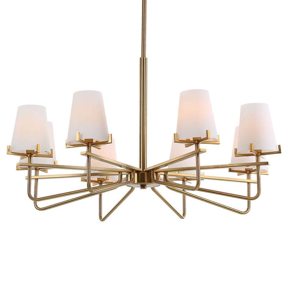 Lassen 8 Light Brass Chandelier by Uttermost