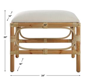 Laguna Small White Bench by Uttermost