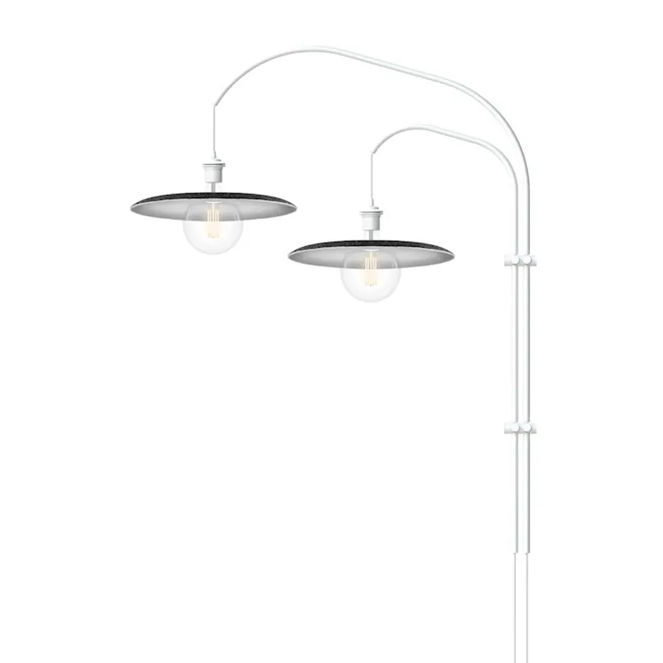 Shade 2-Light Wall Lamp with LED Bulbs with White Wall Hanger by UMAGE