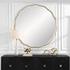 Aneta Large Gold Round Mirror by Uttermost