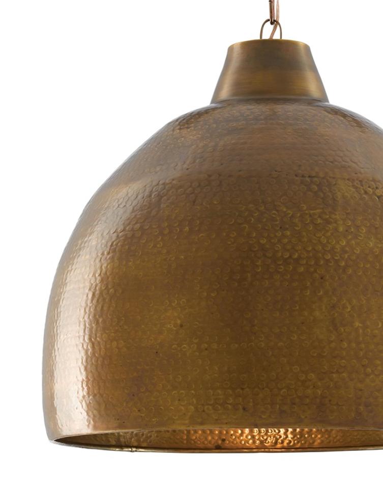 Earthshine Brass Large Pendant In Vintage Brass by Currey & Company