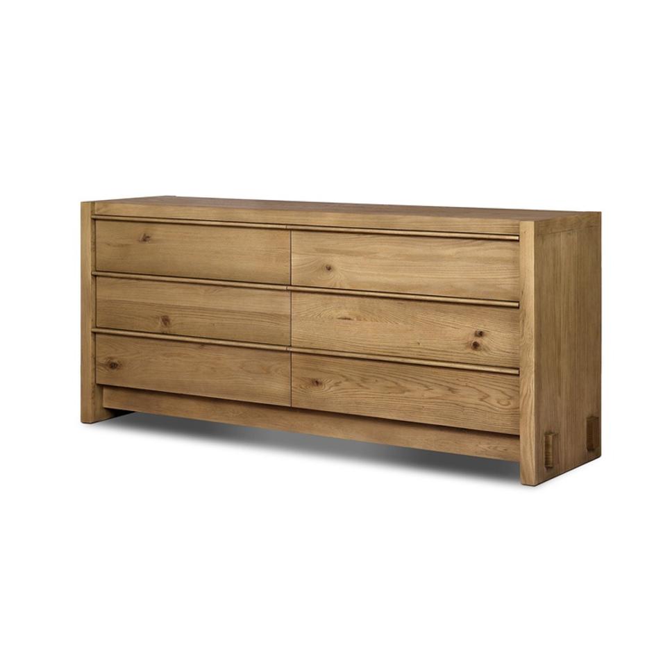Aramis 6 Drawer Dresser - Sandy Oak Resawn by Four Hands