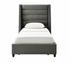 Koah Grey Velvet Bed in Twin by tov furniture