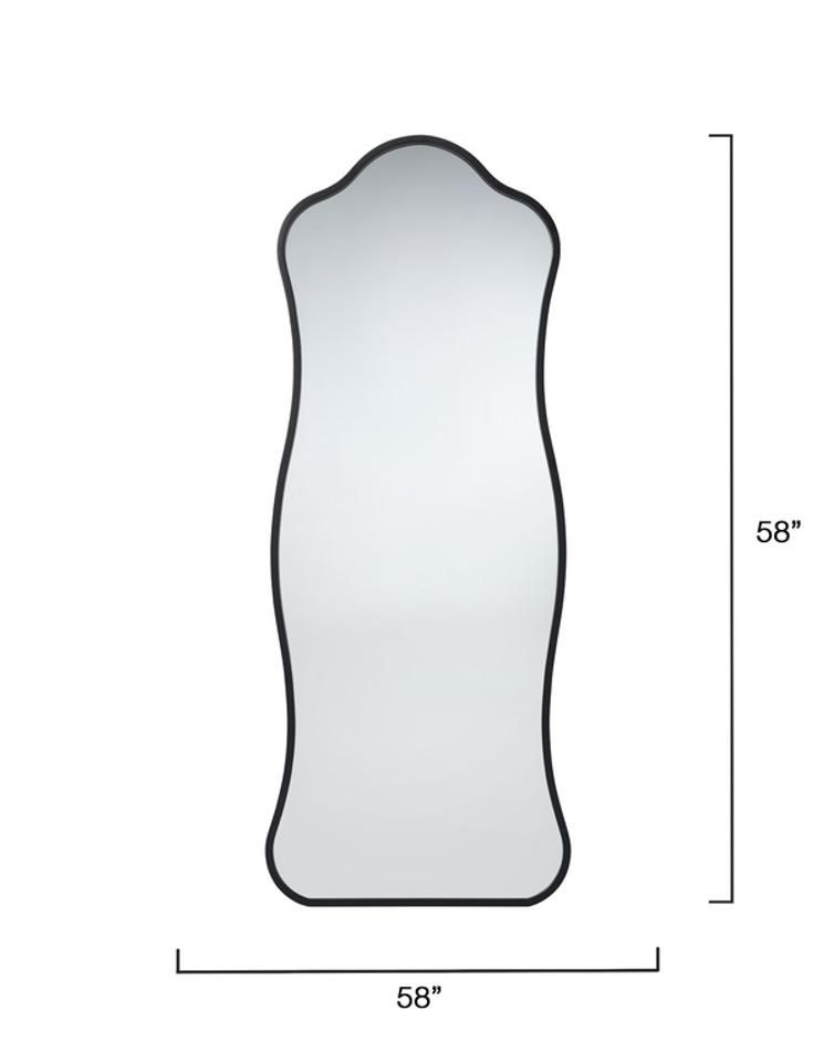 Aurora Wavy Iron Floor Mirror, Black by Jamie Young