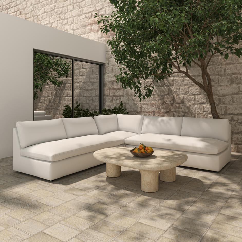 Miles Outdoor Modular 3 Piece White by Moes Home