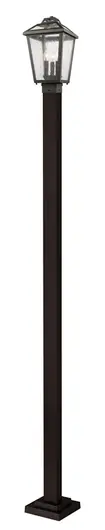 Bayland 3 Light Outdoor Post Light in Oil Rubbed Bronze Finish by Z-Lite