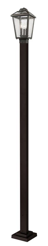 Bayland 3 Light Outdoor Post Light in Oil Rubbed Bronze Finish by Z-Lite