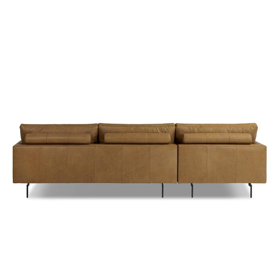 Melle 2-Piece Sectional In Lipari Camel And Ebony Steel by Four Hands