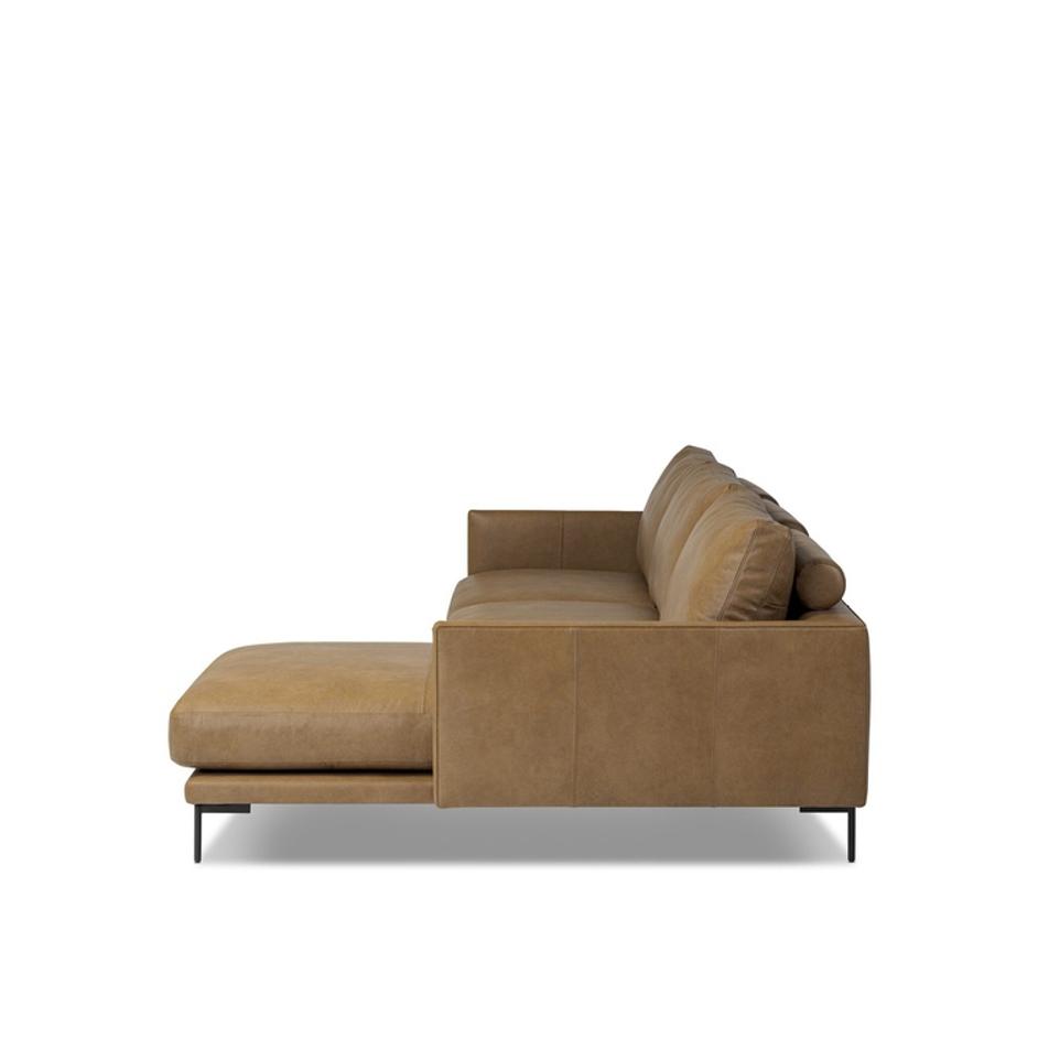 Melle 2-Piece Sectional In Lipari Camel And Ebony Steel by Four Hands