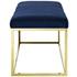 Russell Fabric Bench In Gold Navy by Modway Furniture