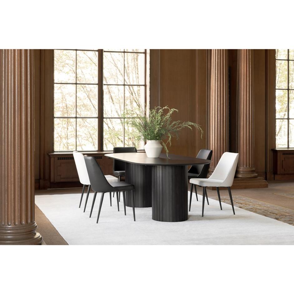 LULA DINING CHAIR BLACK VEGAN LEATHER-M2 by Moes Home